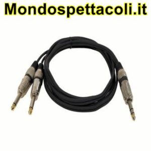 W Audio - 2.0M 6.35 Stereo Jack - 2 x 6.35 Mono Jack Cable