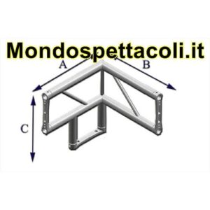 Angolo 90° a 3 vie verticale - sinistro P25