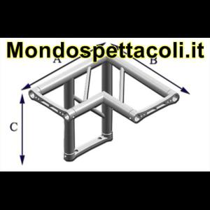 P30L - Angolo sezione piana da 29 cm Angolo 90 ° a 3 vie