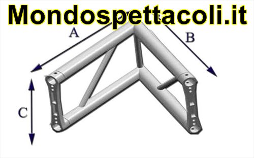 P40L - Angolo sezione piana da 40cm Angolo 60° a 2 vie verticale