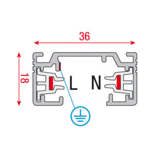 1-Phase Track 1000 mm Nero - (RAL9004)