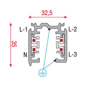 3-Phase Track 1000 mm Nero (RAL9004)