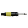 6.3 mm Jackplug Mono, Black housing Cappuccio finale giallo