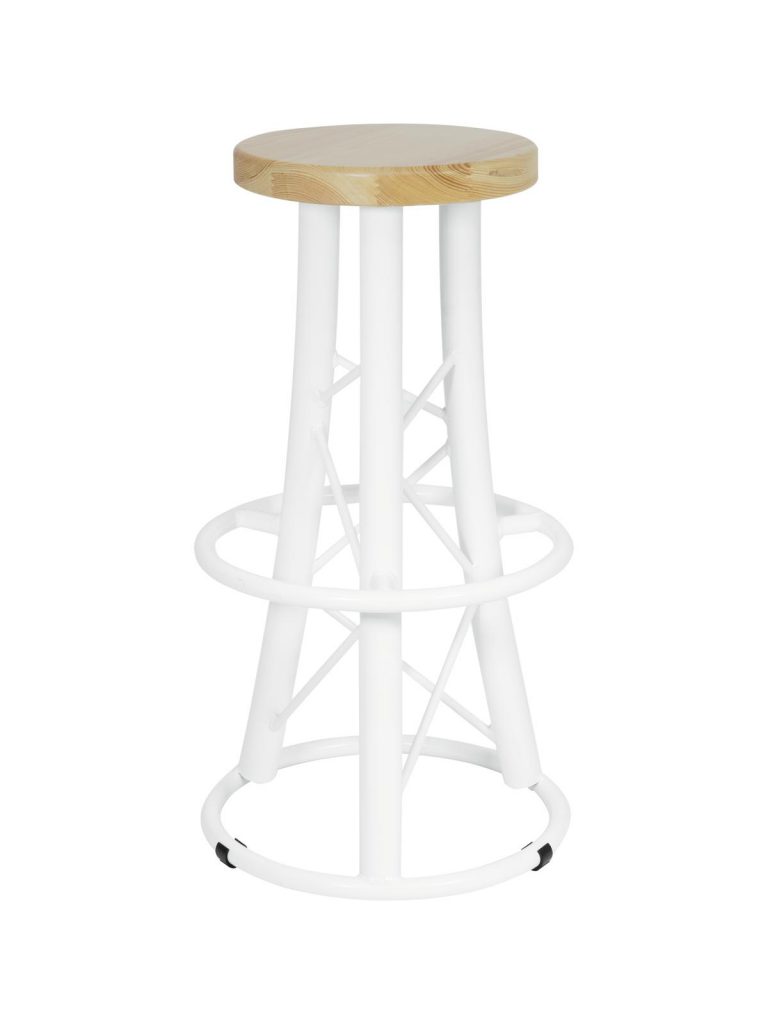 ALUTRUSS Bar Stool, curved white