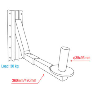 Adjustable Speakerbracket 35mm Carico massimo 30kg