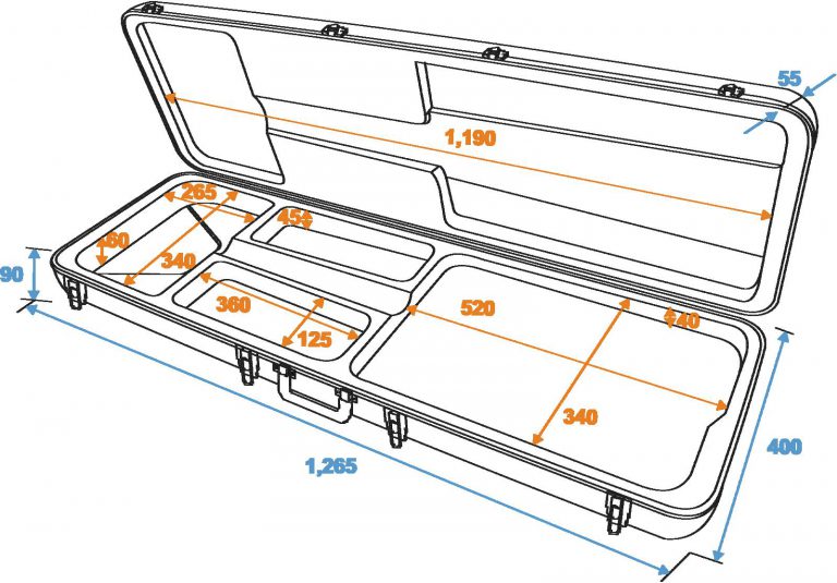 DIMAVERY ABS rectangle case for e-bass, rectangel