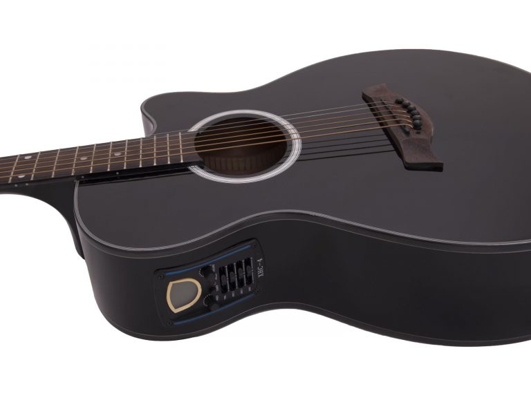 DIMAVERY AW-400 Western guitar, black