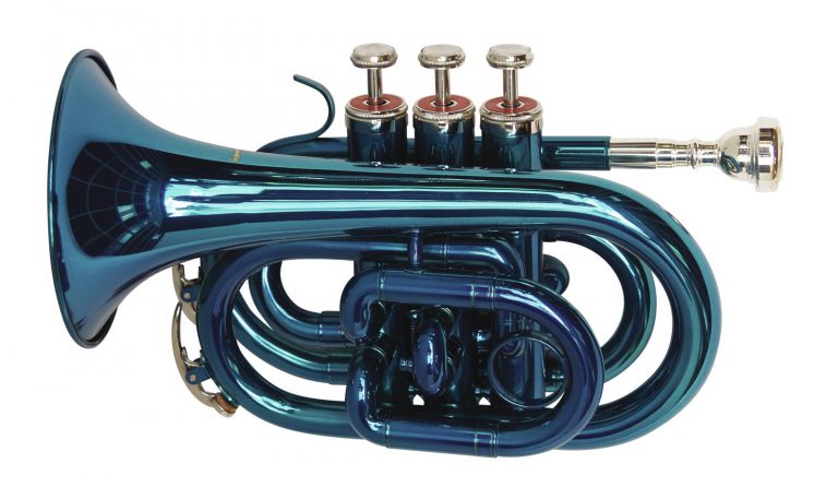 DIMAVERY TP-300 Bb Pocket Trumpet, blue