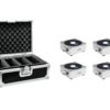 EUROLITE Set 4x AKKU Flat Light 1 silber + Case