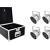 EUROLITE Set 4x LED PAR-56 QCL Short sil + PRO Case