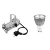 EUROLITE Set PAR-16 Spot sil + GU-10 230V COB 7W 3000K