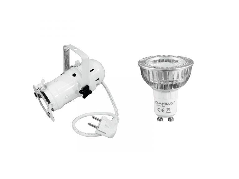 EUROLITE Set PAR-16 Spot wh + GU-10 230V COB 1x3W LED 2700K