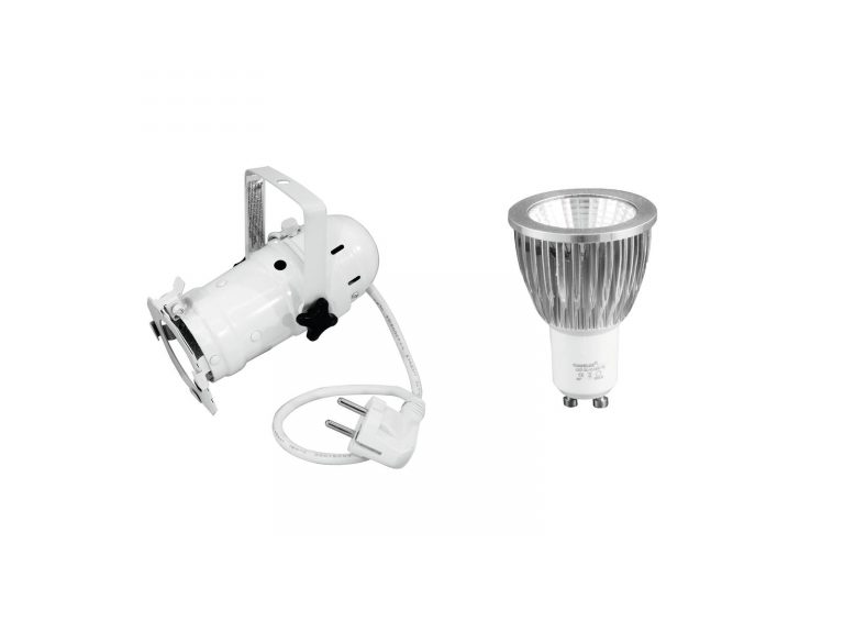 EUROLITE Set PAR-16 Spot wh + GU-10 230V COB 7W 6400K