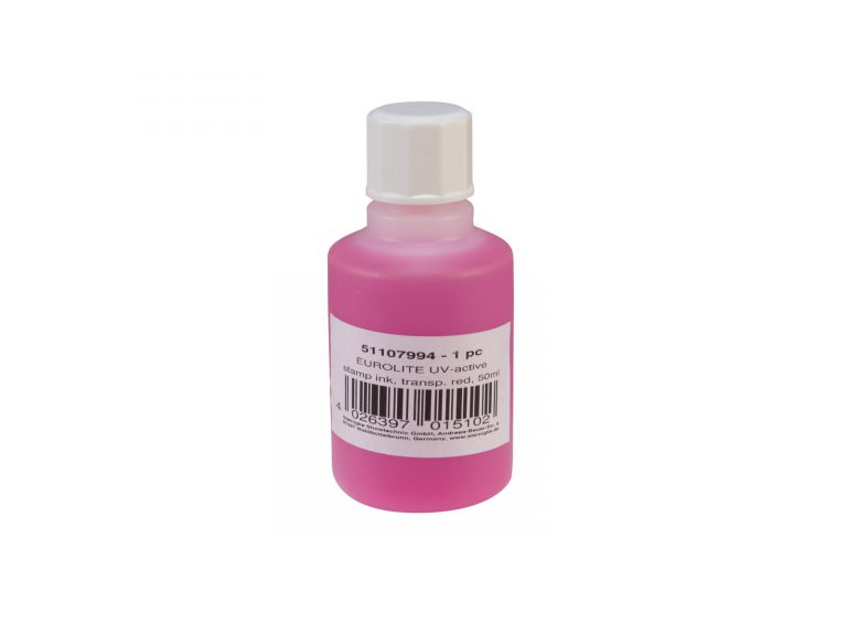 EUROLITE UV-active Stamp Ink, transparent red, 50ml