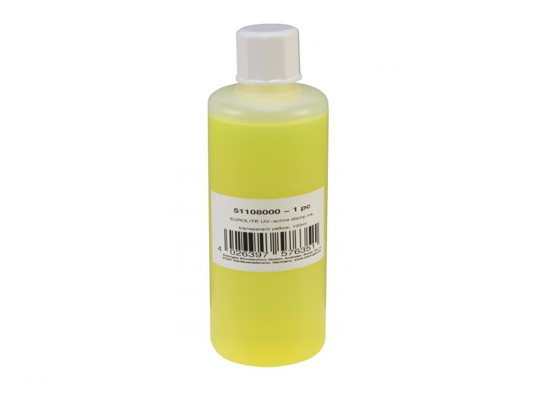 EUROLITE UV-active Stamp Ink, transparent yellow, 100ml