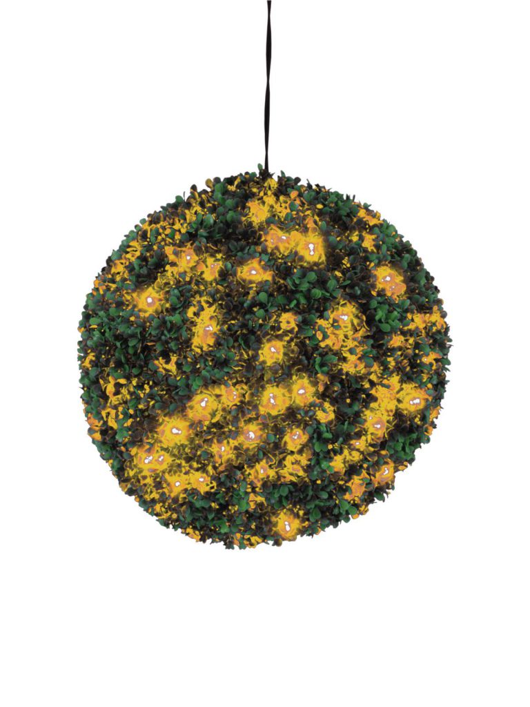 EUROPALMS Boxwood ball with orange LEDs, 40cm