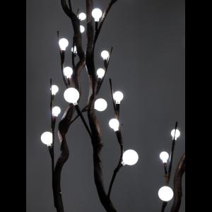 EUROPALMS Corkscrew branch, with LEDs, white, 120cm