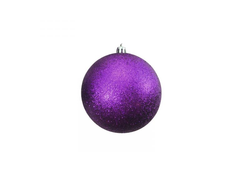 EUROPALMS Deco Ball 10cm, purple, glitter