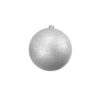 EUROPALMS Deco Ball 10cm, silver, glitter 4x