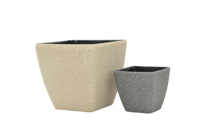 EUROPALMS Deco cachepot STONA-20, rectangular, grey