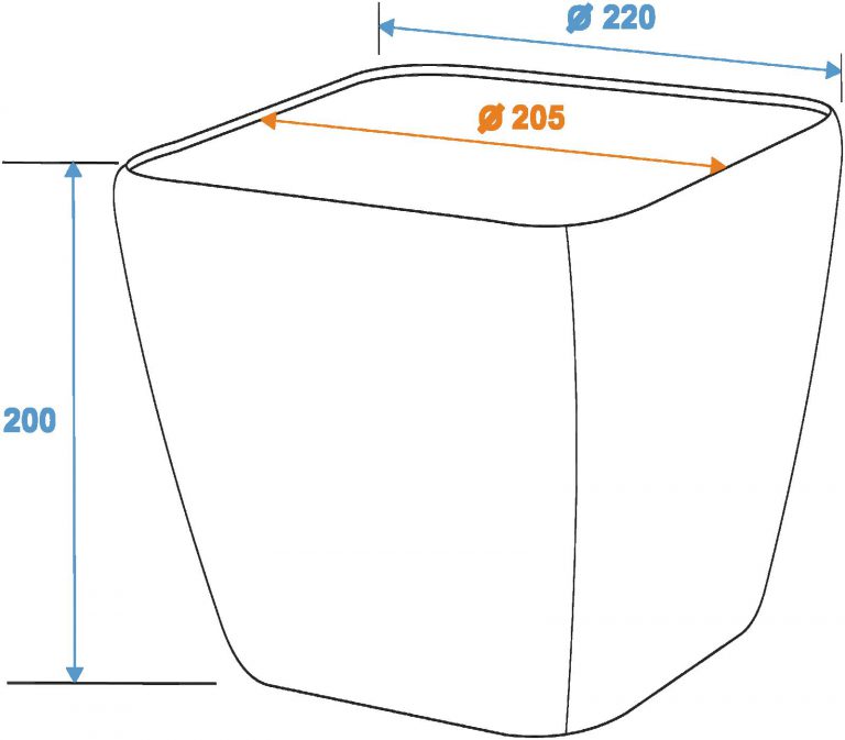 EUROPALMS Deco pot LUNA-20, rectangular,espresso