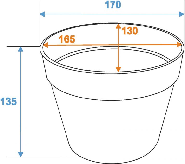 EUROPALMS Flowerpot plastic, red, 17cm