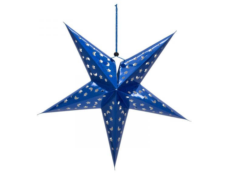 EUROPALMS Star Lantern, Paper, blue, 75 cm