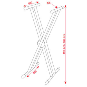 Keyboard Stand Ergo2 Acciaio 570-975mm carico massimo 30Kg