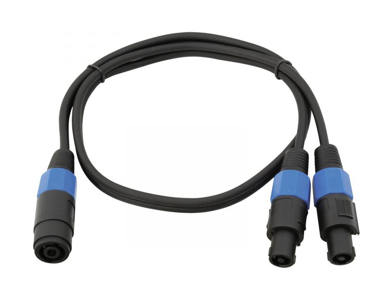 OMNITRONIC Adaptercable 2xSpeaker(M) 2pin/4pin 1m bk