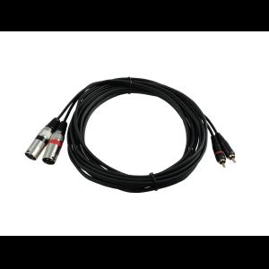 OMNITRONIC Adaptercable 2xXLR(M)/2xRCA 6m bk