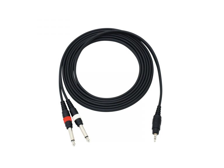 OMNITRONIC Adaptercable 3.5 Jack/2xJack 3m bk