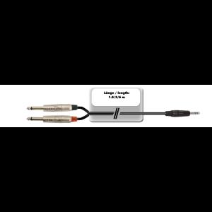 OMNITRONIC Adaptercable 3.5 Jack/2xJack 3m bk