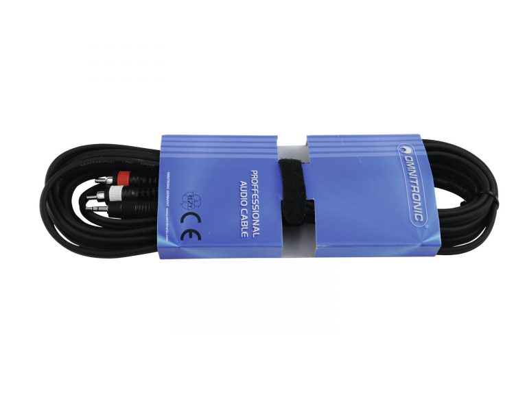 OMNITRONIC Adaptercable 3.5 Jack/2xRCA 6m bk