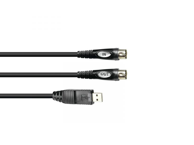 OMNITRONIC Adaptercable USB/2xMIDI 3m bk