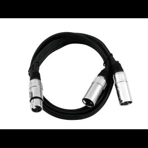 OMNITRONIC Adaptercable XLR(F)/2xXLR(M) 0,5m bk