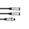 OMNITRONIC Adaptercable XLR(F)/2xXLR(M) 1m bk