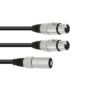 OMNITRONIC Adaptercable XLR(M)/2xXLR(F) 0,5m bk