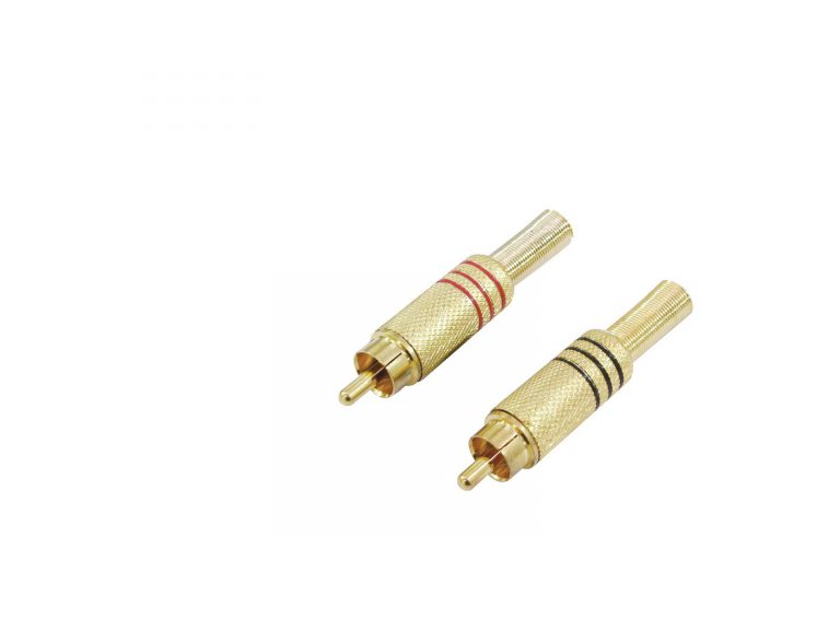 OMNITRONIC RCA plug gold-plated 7mm rd/bk 2x