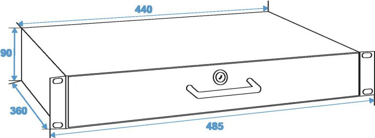 OMNITRONIC Rack Drawer with Lock 2U