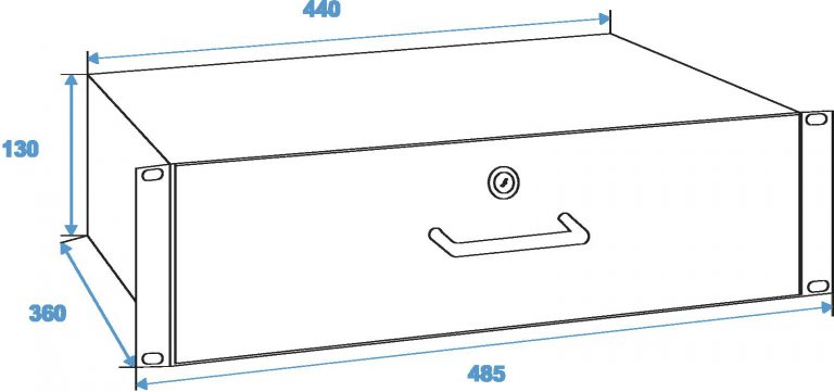 OMNITRONIC Rack Drawer with Lock 3U