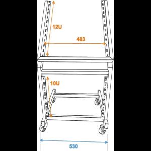 OMNITRONIC Rack Stand 12U/10U adjustable on Wheels