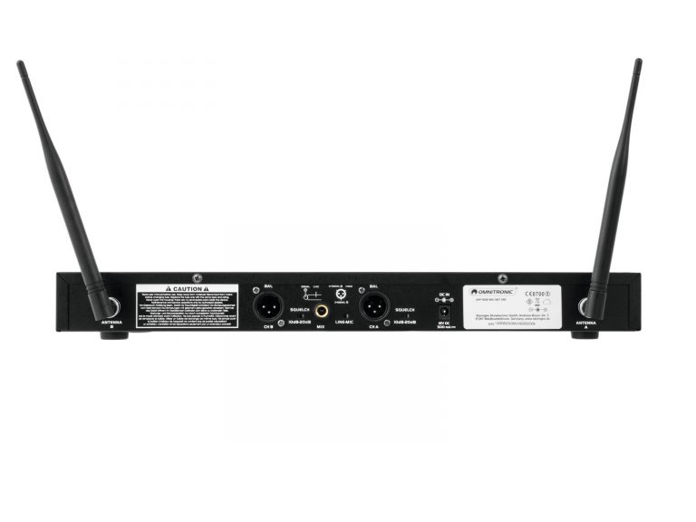 OMNITRONIC UHF-502 2-Channel Wireless Mic System 863-865 MHz