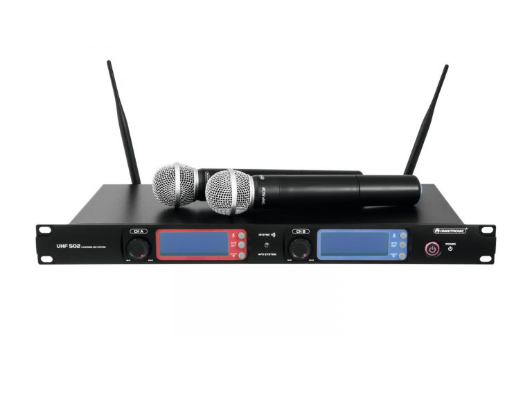 OMNITRONIC UHF-502 2-Channel Wireless Mic System 863-865 MHz