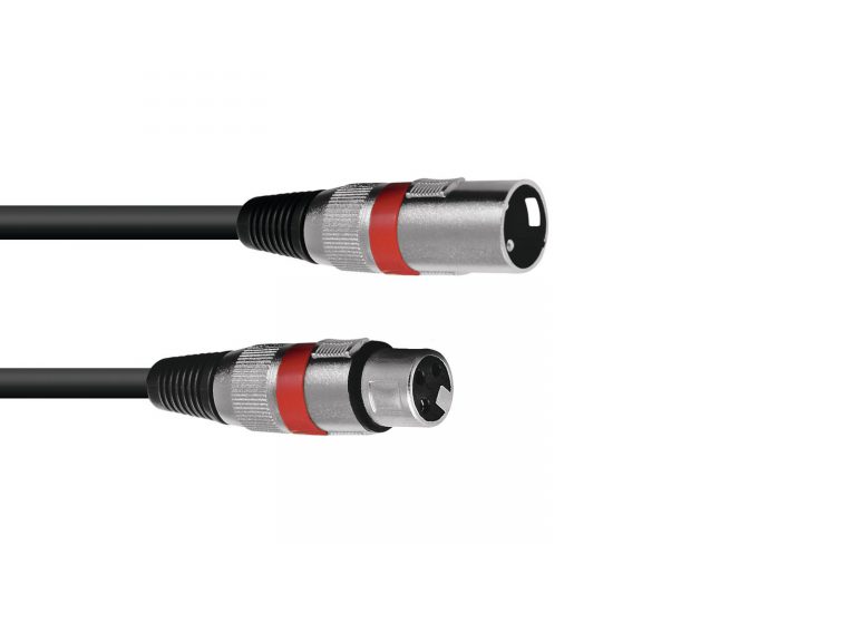 OMNITRONIC XLR cable 3pin 3m bk/rd