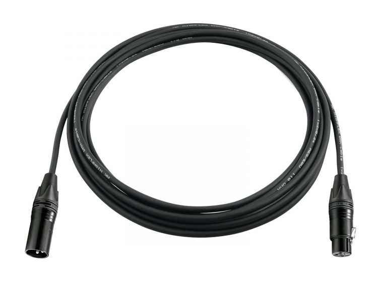 PSSO DMX cable XLR 3pin 1m bk Neutrik black connectors