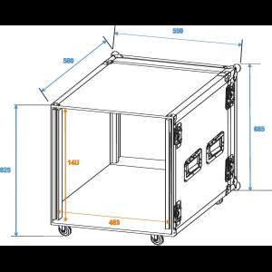 ROADINGER Amplifier Rack PR-2, 14U, 47cm with wheels