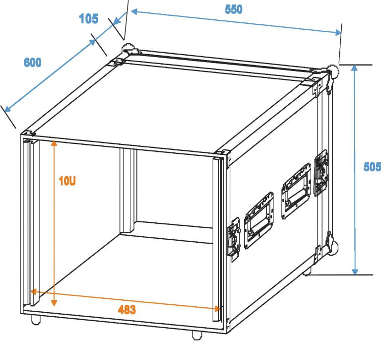 ROADINGER Amplifier Rack PR-2ST, 10U, 57cm deep