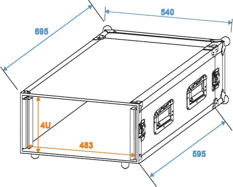 ROADINGER Amplifier Rack PR-2ST, 4U, 57cm deep