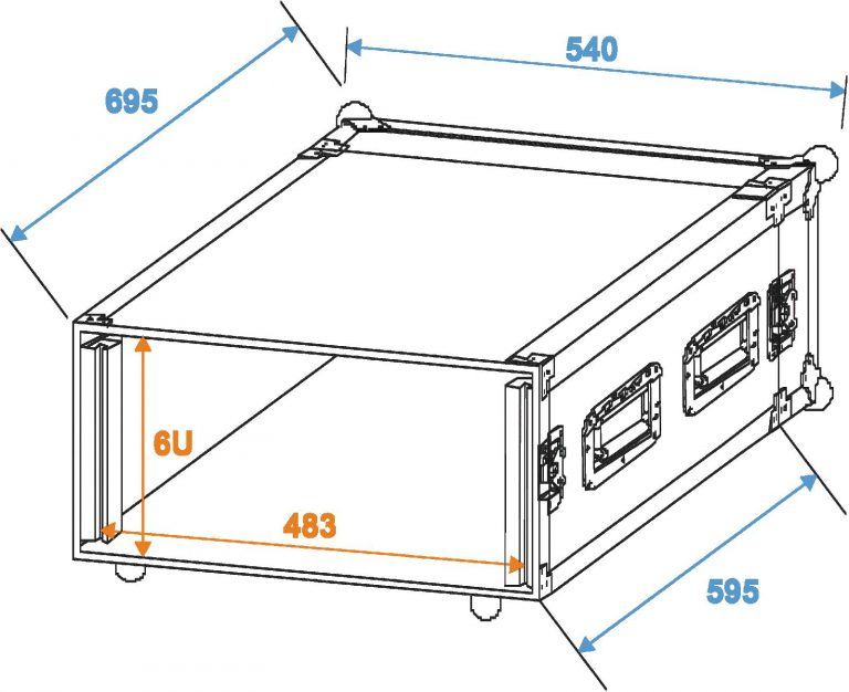 ROADINGER Amplifier Rack PR-2ST, 6U, 57cm deep