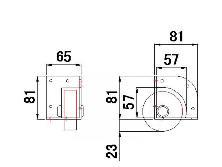 ROADINGER Corner Castor black 104x81x65mm